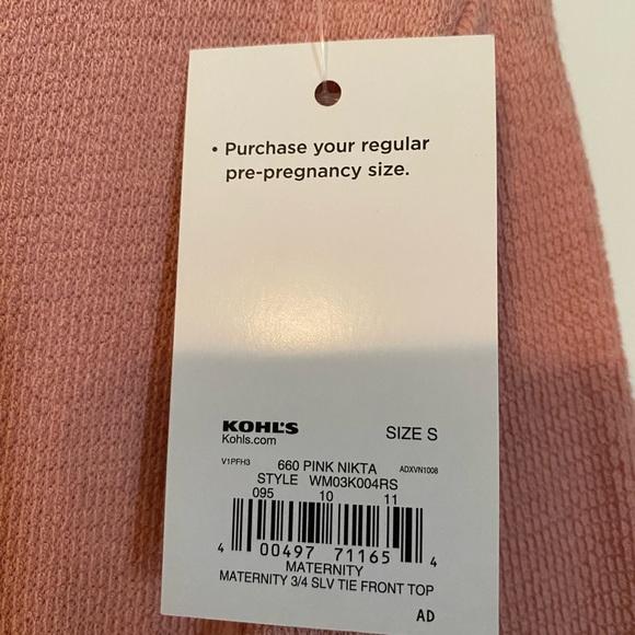 a:glow Maternity 3/4 Sleeve Tie Front Top - Picture 2 of 2